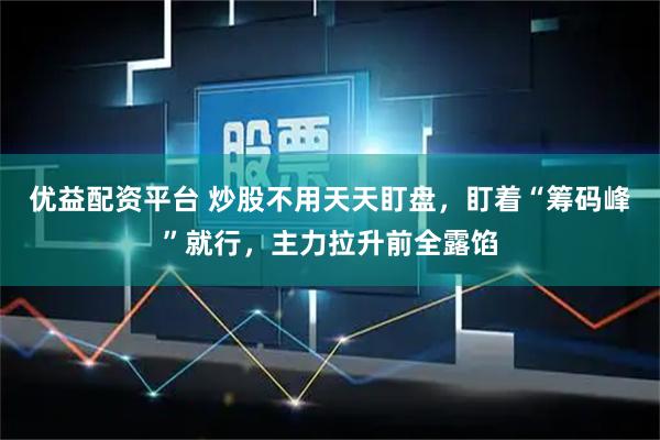 优益配资平台 炒股不用天天盯盘,盯着“筹码峰”就行,主力拉升前全露馅